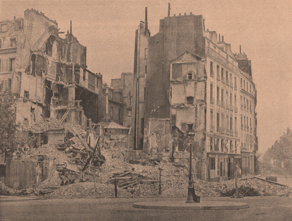 PARIS COMMUNE 1871. Avenue de l'Impératrice c1873 old antique print picture